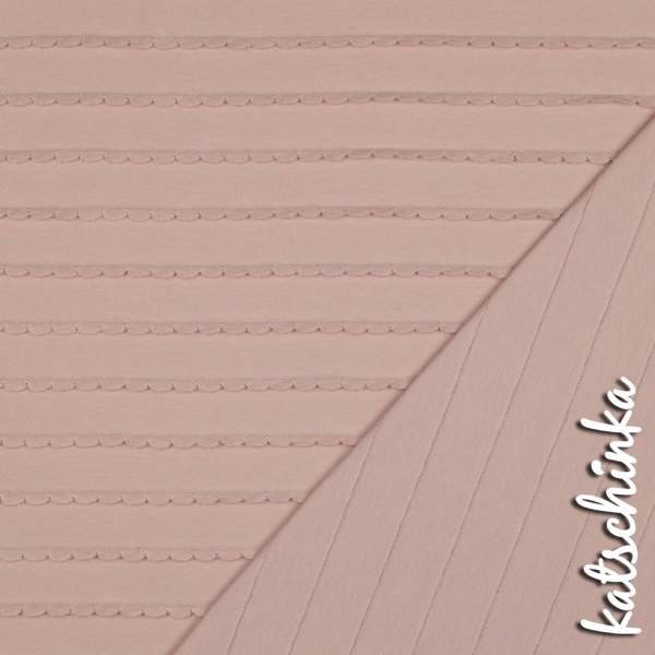 Jersey mit Rüschen Puder 004 | Meterware Strukturjersey